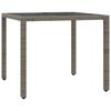 vidaXL 3 Piece Garden Dining Set with Cushions Grey Poly Rattan