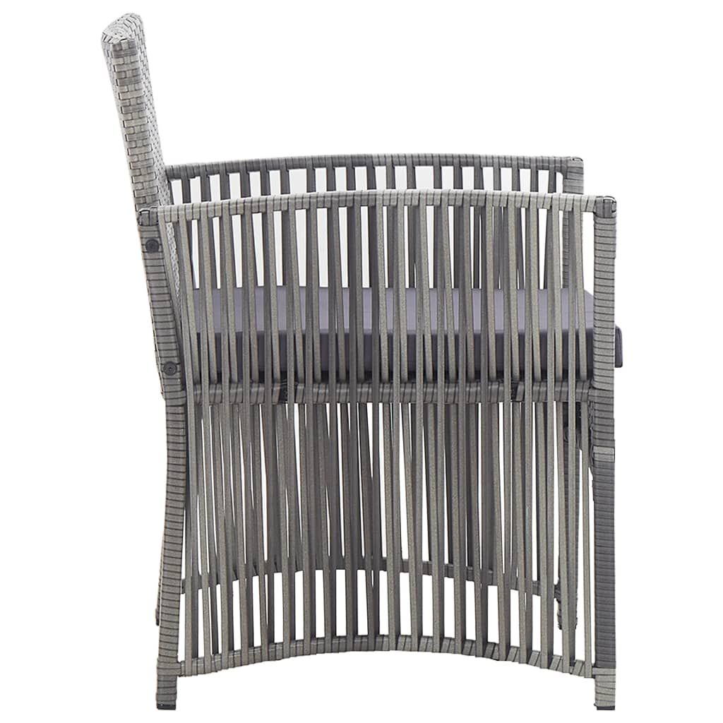 vidaXL 4 Piece Garden Lounge Set with Cushion Poly Rattan Anthracite