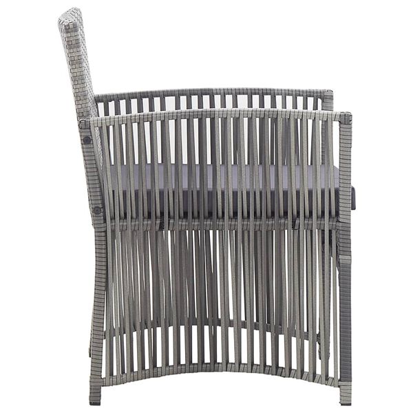 vidaXL 4 Piece Garden Lounge Set with Cushion Poly Rattan Anthracite