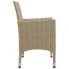vidaXL 3 Piece Bistro Set Poly Rattan and Tempered Glass Beige