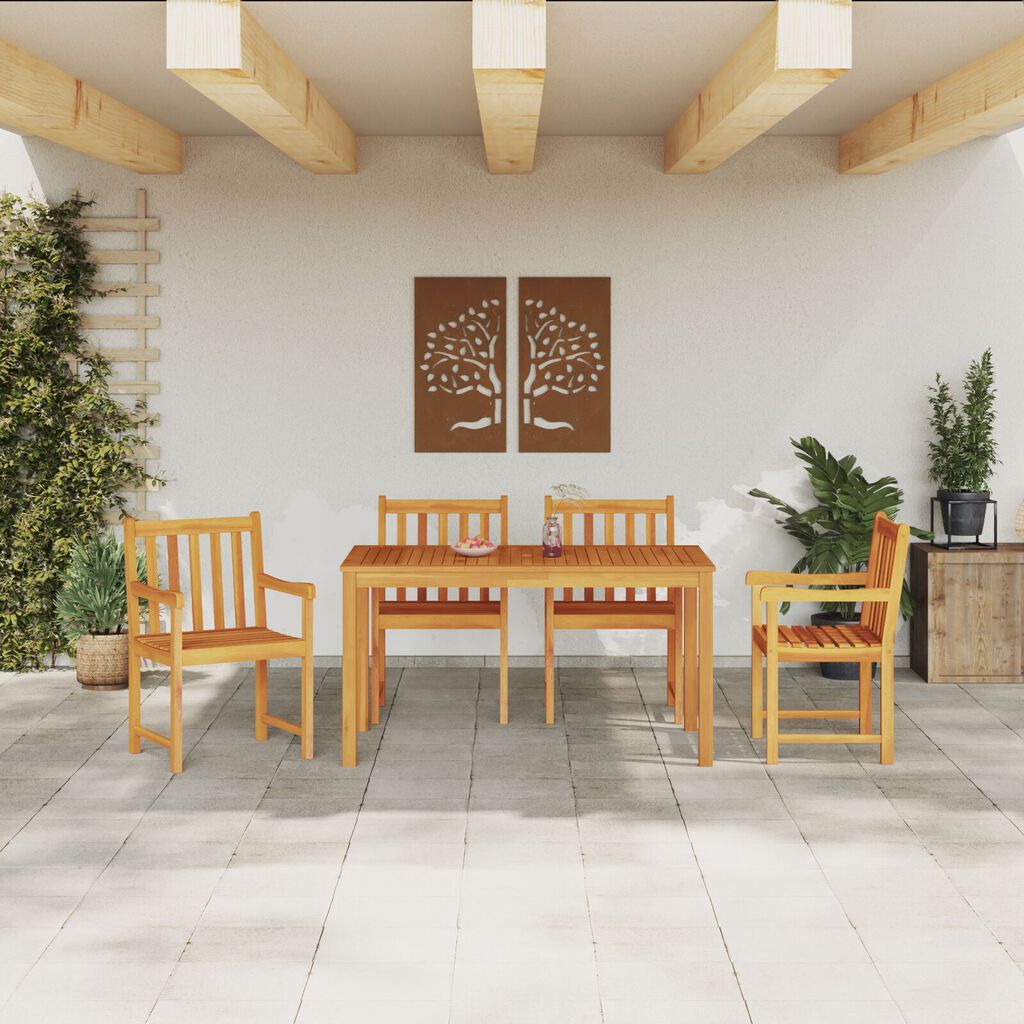 vidaXL 5 Piece Garden Dining Set Solid Wood Acacia
