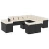 vidaXL 14 Piece Garden Sofa Set with Cushions Black Poly Rattan