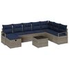 vidaXL Sofa Set with Cushion with Storage Grey Poly Rattan