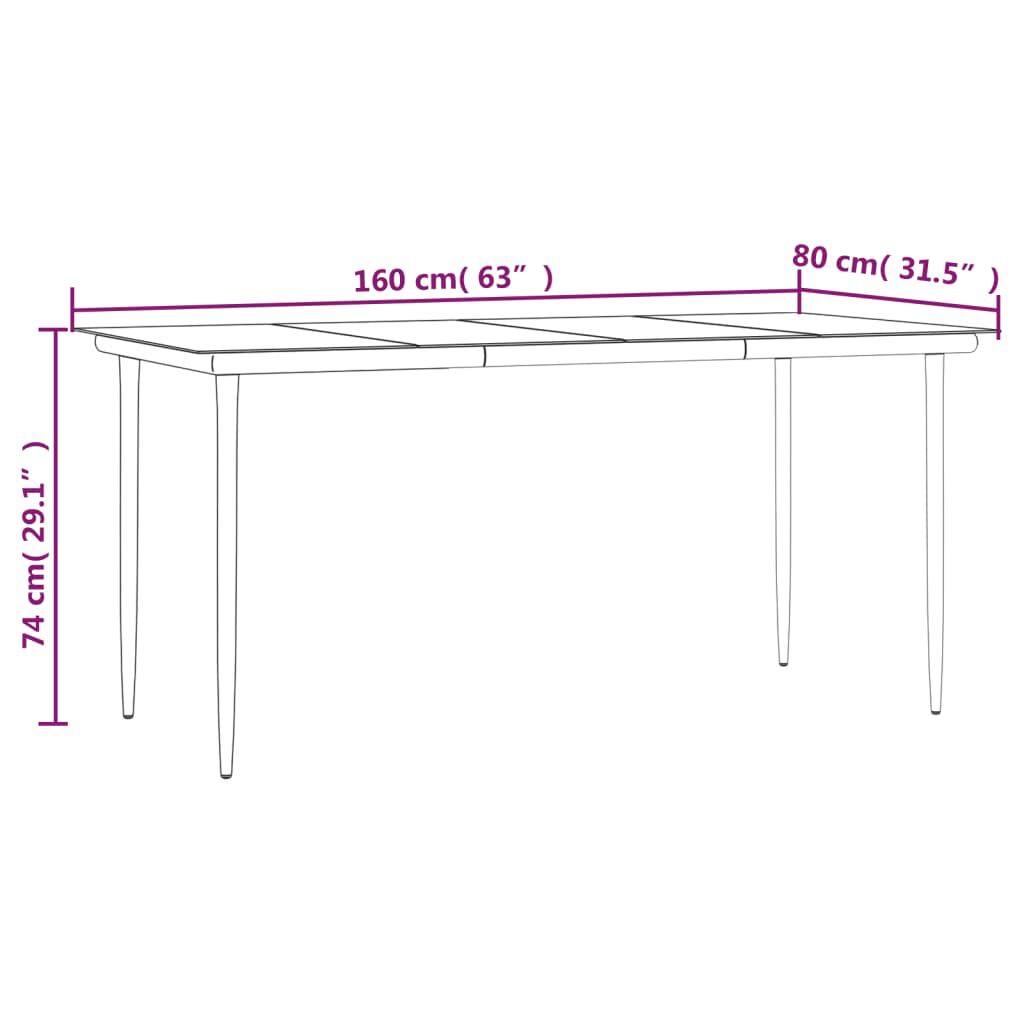 vidaXL 5 Piece Garden Dining Set Black PVC Rattan