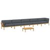 vidaXL Sofa Set with Cushion Plain 6 pcs Anthracite Solid Acacia Wood