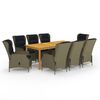 vidaXL 9 Piece Garden Dining Set Brown