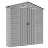 vidaXL Garden Shed Light Grey 191x215x198 cm Galvanised Steel