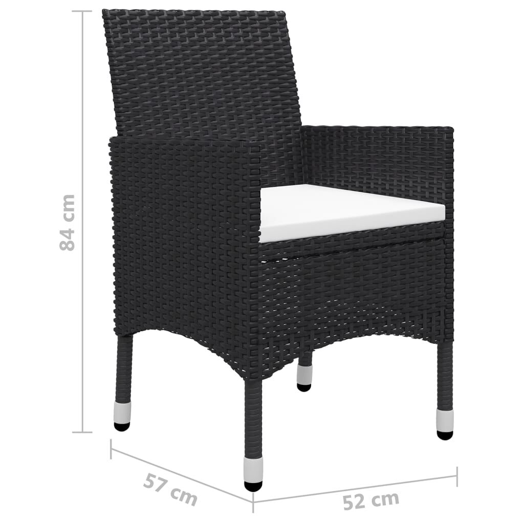 vidaXL 5 Piece Garden Dining Set Black