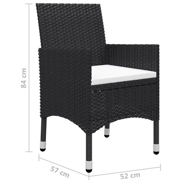 vidaXL 5 Piece Garden Dining Set Black