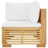 vidaXL Garden Corner Sofa with Cream Cushions Solid Wood Teak