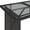 vidaXL Garden Table with Glass Top Black 110x68x70 cm Poly Rattan