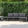 vidaXL 5 Piece Garden Sofa Set with Cushions Grey Poly Rattan