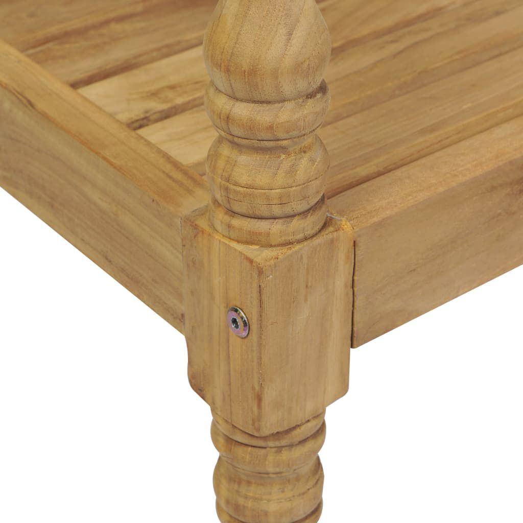 vidaXL Batavia Bench with Anthracite Cushion 120 cm Solid Teak Wood