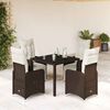vidaXL 5 Piece Garden Bistro Set with Cushions Brown Poly Rattan