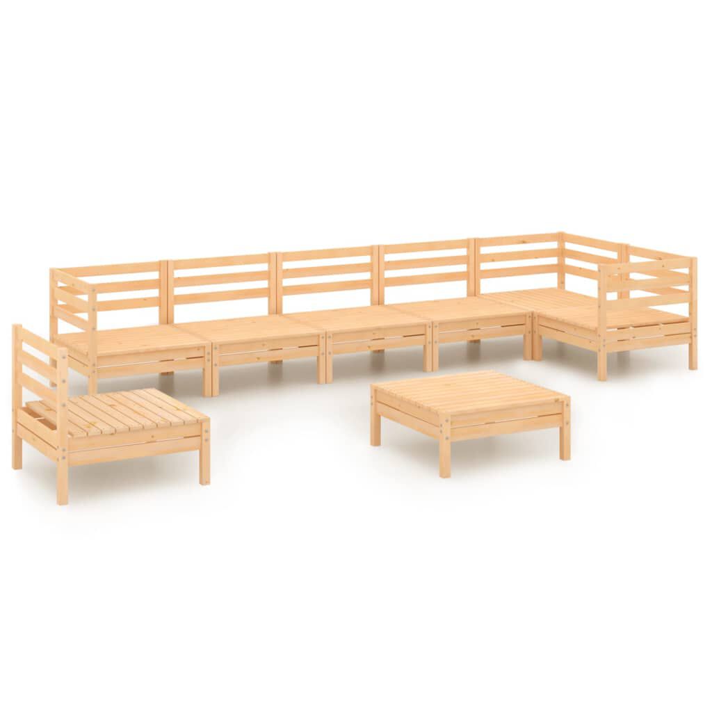 vidaXL 8 Piece Garden Lounge Set Solid Pinewood