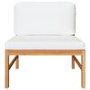 vidaXL 3 Piece Garden Lounge Set with Cream Cushions Teak Wood