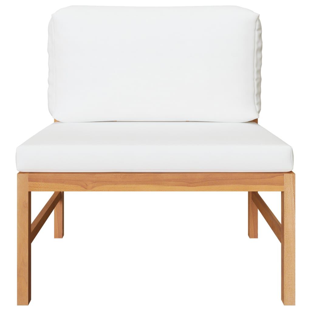 vidaXL 3 Piece Garden Lounge Set with Cream Cushions Teak Wood