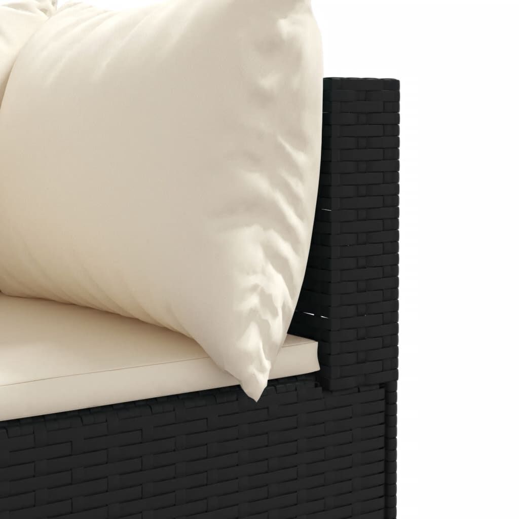 vidaXL 6 Piece Garden Lounge Set with Cushions Black Poly Rattan