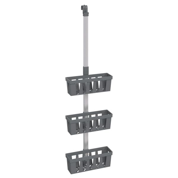 vidaXL Shower Hanger Shelf 30x15x(67-105) cm Aluminium