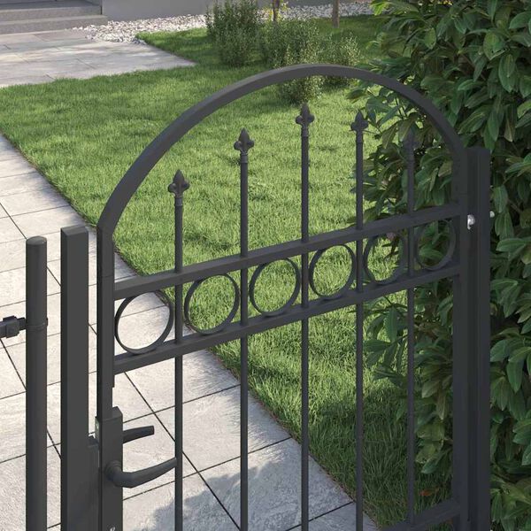 vidaXL Fence Gate Grey 100 x 125 cm Powder-coated steel