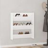 vidaXL Wall Shoe Cabinet White 80x18x90 cm Engineered Wood