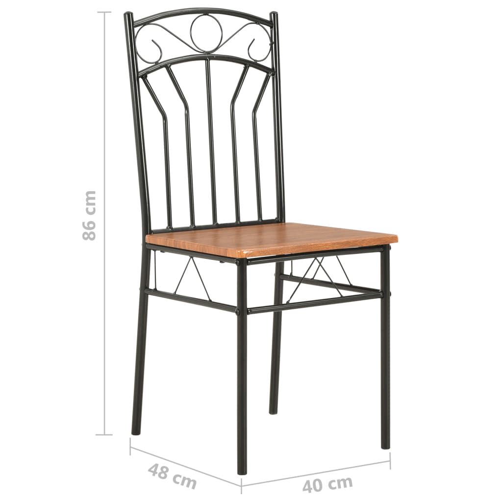 vidaXL 7 Piece Dining Set MDF and Steel Brown