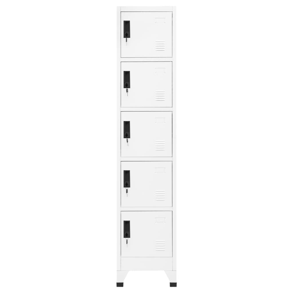 vidaXL Locker Cabinet White 38x40x180 cm Steel
