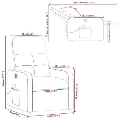 vidaXL Electric Massage Recliner Chair Light Grey Fabric