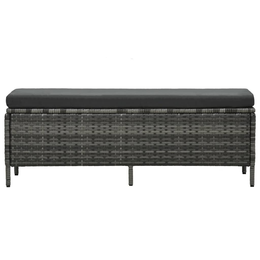vidaXL 3 Piece Garden Lounge Set with Cushions Poly Rattan Grey