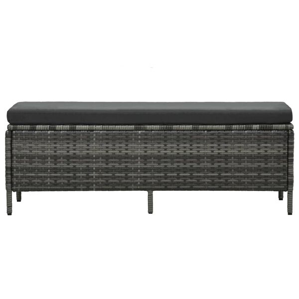 vidaXL 3 Piece Garden Lounge Set with Cushions Poly Rattan Grey