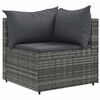 vidaXL 7 Piece Garden Lounge Set with Cushions Grey Poly Rattan