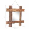 vidaXL Log Mirror Natural 50x50 cm Recycled Teak Wood