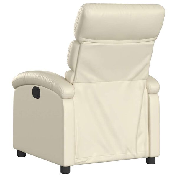 vidaXL Electric Recliner Chair Cream Faux Leather