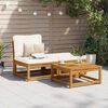 vidaXL 3 Piece Garden Lounge Set with Cushions Solid Wood Acacia