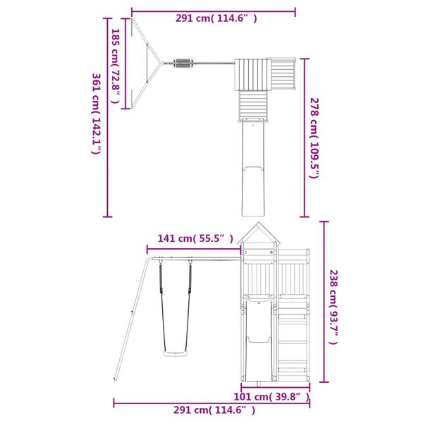 vidaXL Outdoor Playset Solid Wood Douglas