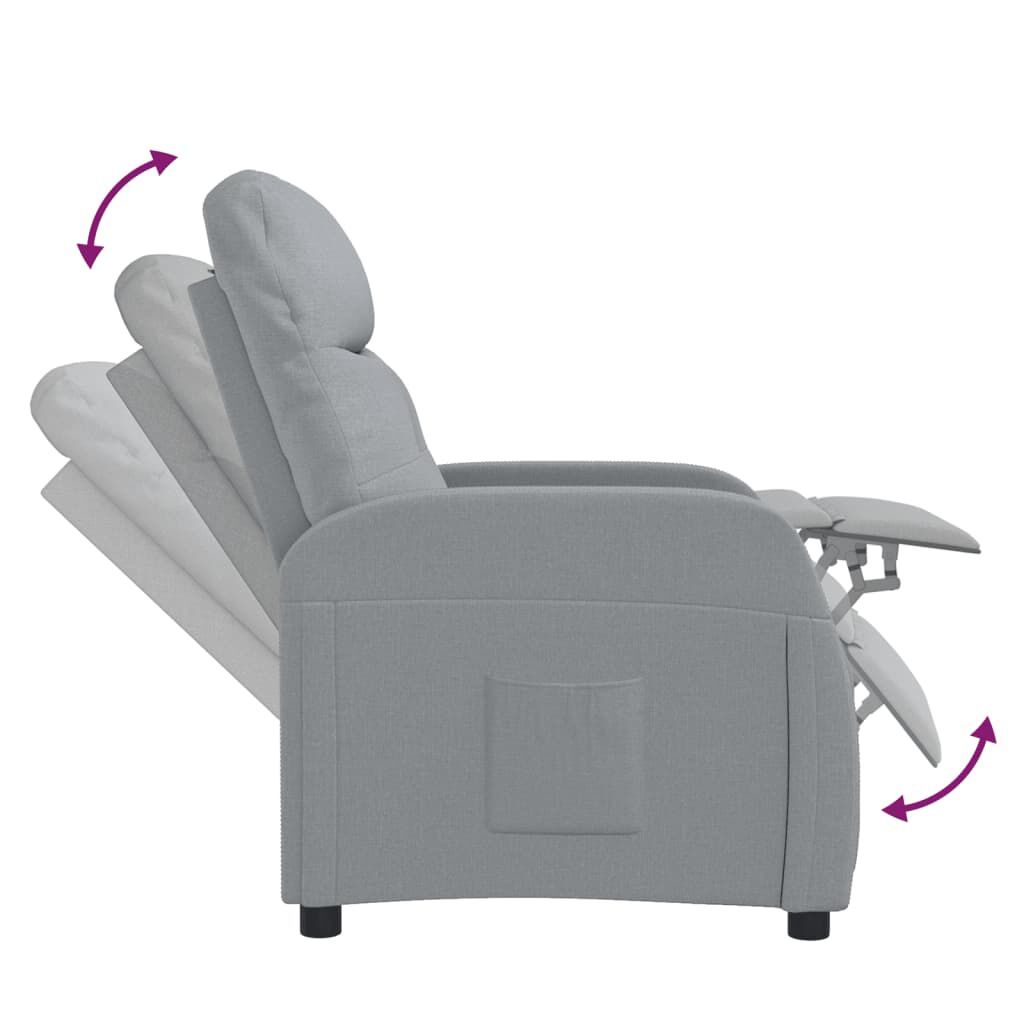 vidaXL Recliner Chair Light Grey Fabric