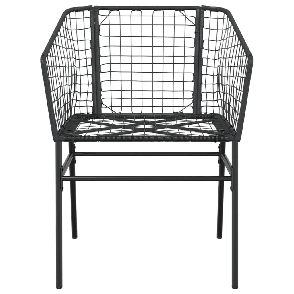 vidaXL Garden Chairs 2 pcs Black Poly Rattan