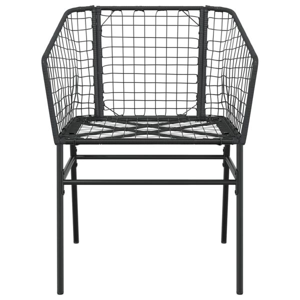 vidaXL Garden Chairs 2 pcs Black Poly Rattan