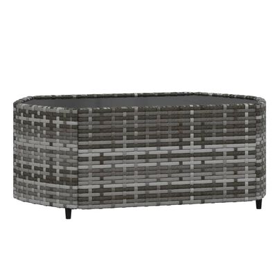 vidaXL 4 Piece Garden Lounge Set with Cushions Grey Poly Rattan