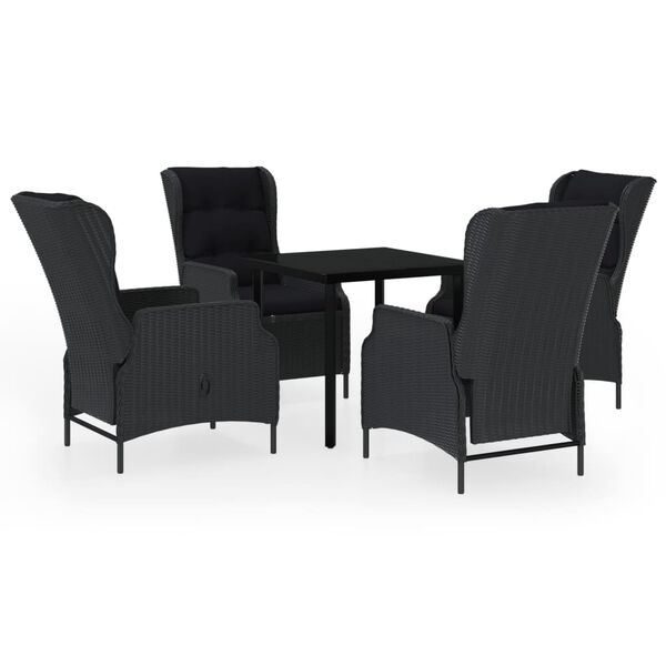vidaXL 5 Piece Garden Dining Set Dark Grey