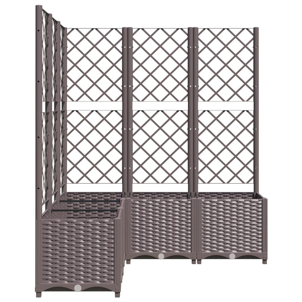 vidaXL Garden Planter with Trellis Brown 120x120x136 cm PP
