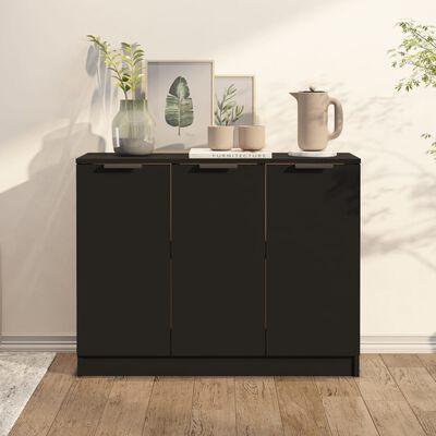 vidaXL Sideboard Black 90.5x30x70 cm Engineered Wood