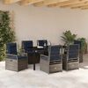 vidaXL Garden Dining Set 7 pcs Grey Poly Rattan