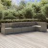 vidaXL 6 Piece Garden Lounge Set with Cushions Grey Poly Rattan