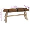 vidaXL Bench Goatskin Leather Teak