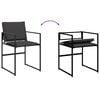 vidaXL 11 Piece Garden Dining Set with Cushions Black Textilene