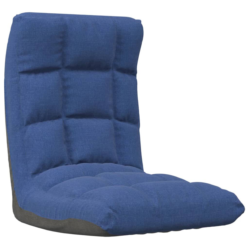 vidaXL Folding Floor Chair Blue Fabric