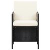 vidaXL Garden Chairs 2 pcs with Cushions and Pillows Poly Rattan Black