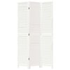 vidaXL Room Divider 3 Panels White Solid Wood Paulownia