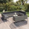 vidaXL 14 Piece Garden Lounge Set with Cushions Poly Rattan Grey